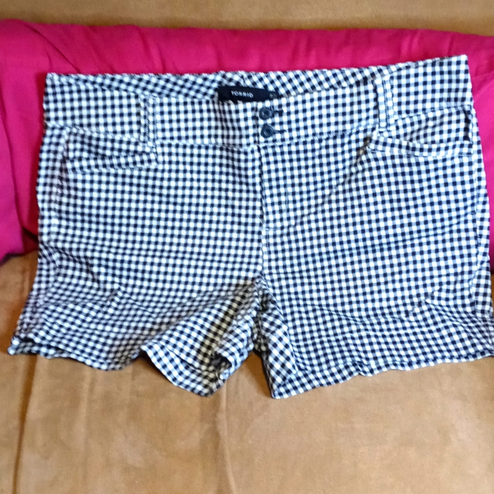Gingham print shorts